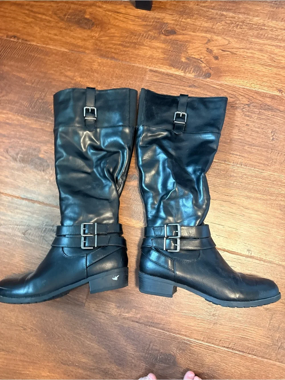 Solanz Grammercy Black Knee High Buckle Boots Women’s 9.5M